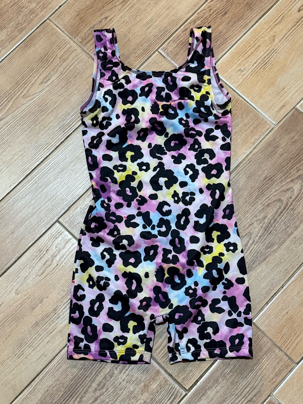 Girls' Multicolor Leopard Print Leotard Romper